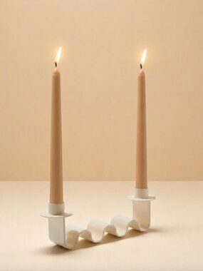Minimalist Wavy Metal Candle Holders